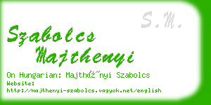 szabolcs majthenyi business card